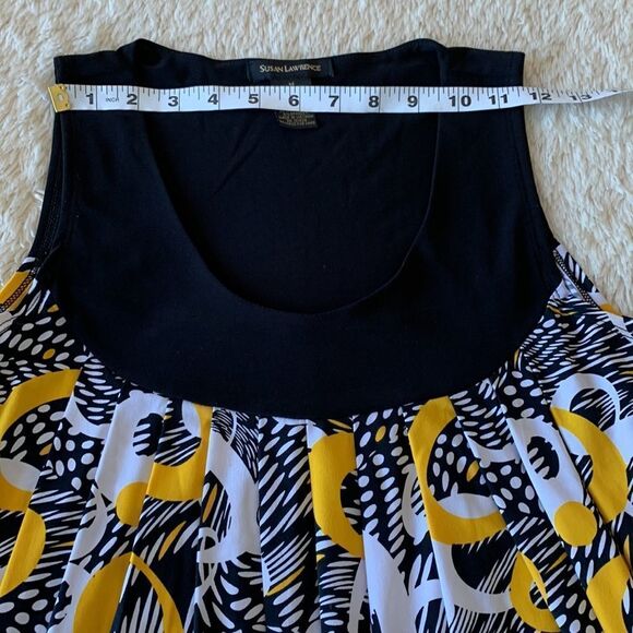 Susan Lawrence yellow black and white tent style dress - Picture 12 of 16